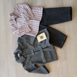3 Piece Outfit Jacket Shirt Pants Toddler Boy Size 24 Months